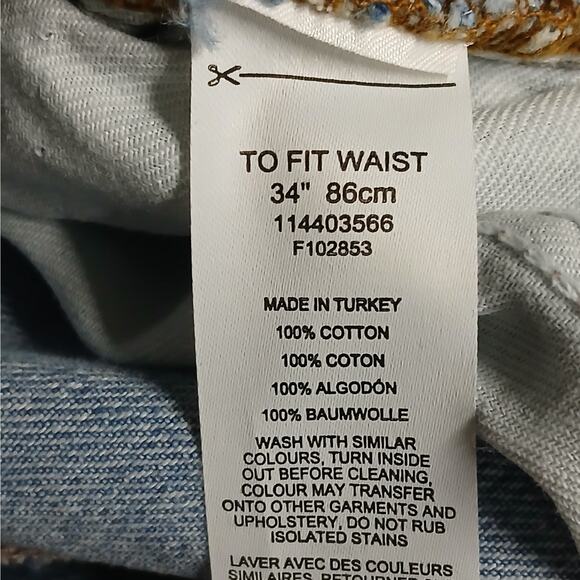 Asos Womens Denim Jeans Shorts Size 34 Waist Blue Deconstructed Gorpcore Casual - Picture 8 of 8